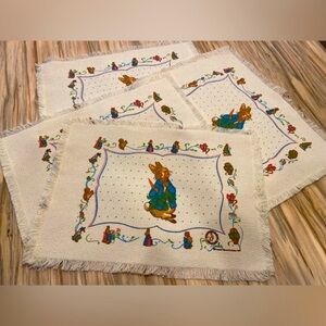 Set of Four (4) Peter Rabbit Fabric Placemats